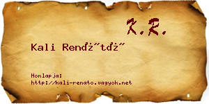 Kali Renátó névjegykártya
